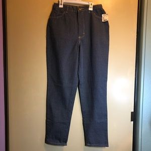 vintage polka dot dark wash high waisted jeans